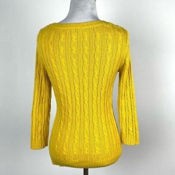 Ann Taylor loft sweater XS Yellow 8% rabbit hair - Picture 4 of 10